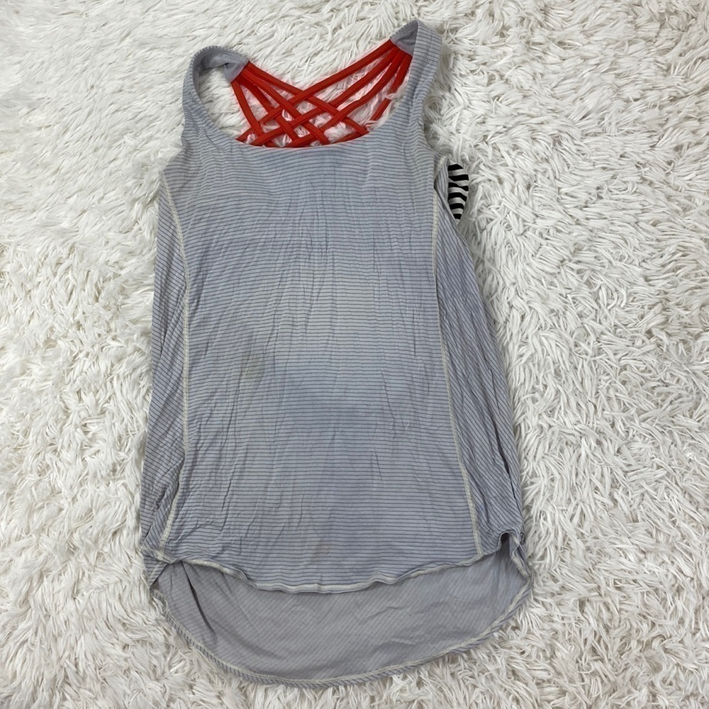Lululemon Wild Tank Angel Wing Narrow Bold Stripe Black Angel Wing